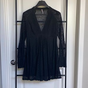 Free People Black Lace Dress